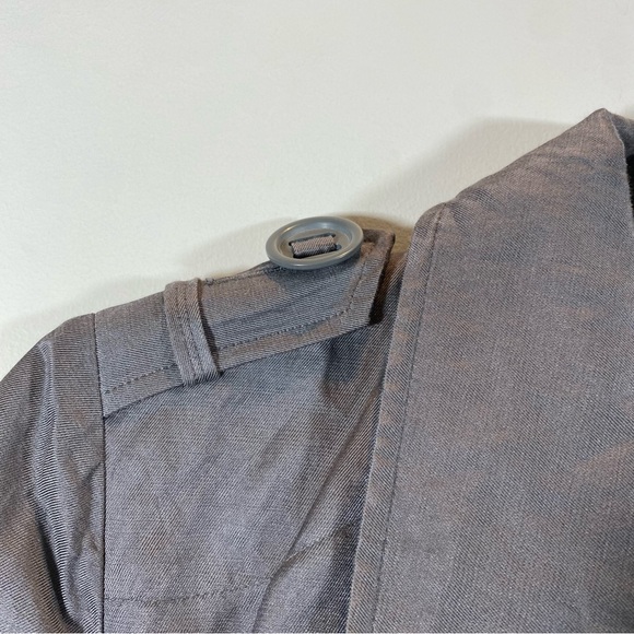 Baia Linen Gray Trench Coat Size XS - Picture 5 of 8